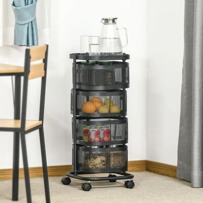 Homcom Carrello Portavivande - 4 Cestelli - Acciaio & PP - 33x33x77cm Homcom Carrello Portavivande - 4 Cestelli - Acciaio & PP - 33x33x77cm