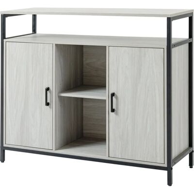 HOMCOM Credenza - 2 Armoires, Étagères Réglables, 100x34x87.2cm - Publicité HOMCOM Credenza - 2 Armoires, Étagères Réglables, 100x34x87.2cm - Publicité