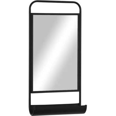 Specchio da Parete HOMCOM con Mensola - 36.2x12x71.7cm - Nero Specchio da Parete HOMCOM con Mensola - 36.2x12x71.7cm - Nero