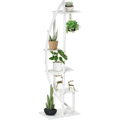 Supporto per piante curvo a 5 livelli Outsunny bianco Supporto per piante curvo a 5 livelli Outsunny bianco