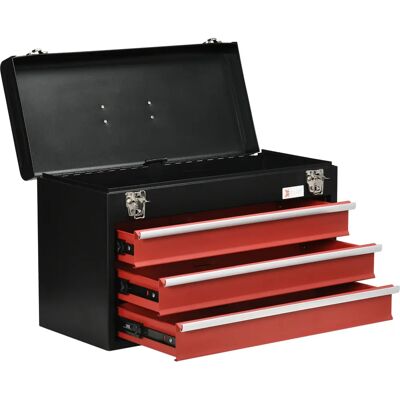 Durhand Boîte à Outils en Acier avec 3 Tiroirs et Plateau Supérieur - Publicité Durhand Boîte à Outils en Acier avec 3 Tiroirs et Plateau Supérieur - Publicité