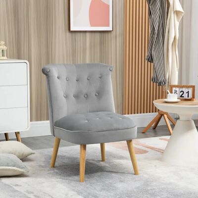 Sedia Moderna in Velluto Grigio Homcom - Soggiorno e Sala da Pranzo Sedia Moderna in Velluto Grigio Homcom - Soggiorno e Sala da Pranzo