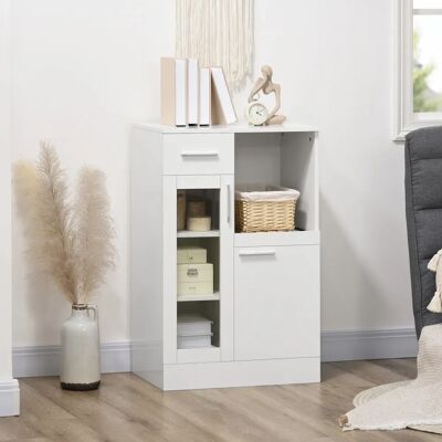 Credenza Moderna HOMCOM con Armarios y Cajón - Almacenamiento de Cocina Credenza Moderna HOMCOM con Armarios y Cajón - Almacenamiento de Cocina