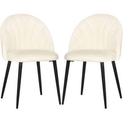 Homcom Set 2 Sedie - Ergonomiche, Velluto Beige - Sedie Homcom Set 2 Sedie - Ergonomiche, Velluto Beige - Sedie
