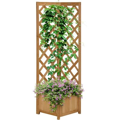 Jardinière Outsunny en Bois de Cèdre avec Treillis - Type de Jardin - Publicité Jardinière Outsunny en Bois de Cèdre avec Treillis - Type de Jardin - Publicité