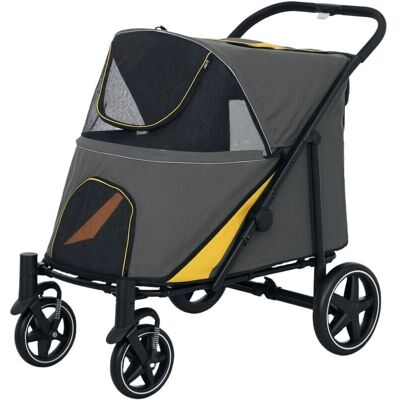 Passeggino Pieghevole PawHut per Cani - Acciaio, Tessuto Oxford, 112x65x100 cm Passeggino Pieghevole PawHut per Cani - Acciaio, Tessuto Oxford, 112x65x100 cm