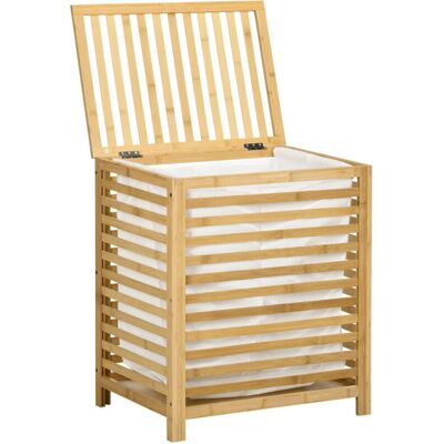 Homcom Cesto Portabiancheria in Bambù con Sacca Rimovibile - 50x36x60 cm Homcom Cesto Portabiancheria in Bambù con Sacca Rimovibile - 50x36x60 cm