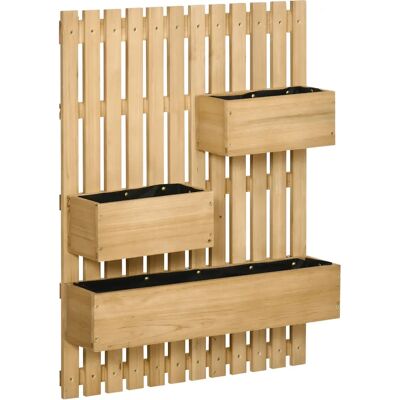 Giardino Verticale in Legno Outsunny - Risparmia Spazio con Vasi Rimovibili Giardino Verticale in Legno Outsunny - Risparmia Spazio con Vasi Rimovibili