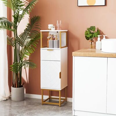 Armadio bagno Kleankin - Bianco - 30x30x105cm Armadio bagno Kleankin - Bianco - 30x30x105cm