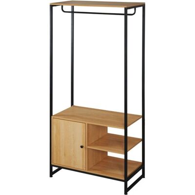 Portemanteau en style industriel HOMCOM en acier et bois avec rangement à chaussures - 80x40x180cm - Publicité Portemanteau en style industriel HOMCOM en acier et bois avec rangement à chaussures - 80x40x180cm - Publicité