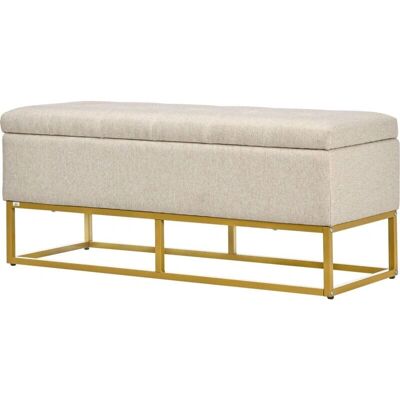 Banco contenitore beige Homcom con gambe in acciaio - Banco contenitore Banco contenitore beige Homcom con gambe in acciaio - Banco contenitore