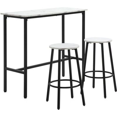 Homcom Set 3 Pezzi con Tavolo e Sgabelli - Mobili Homcom Set 3 Pezzi con Tavolo e Sgabelli - Mobili