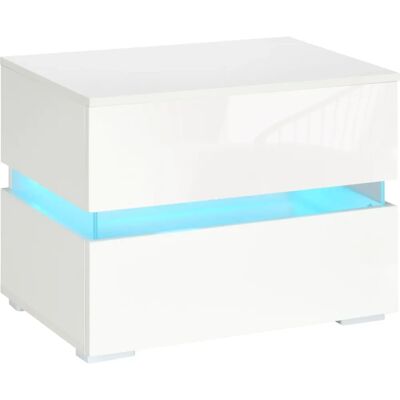 Chevet Homcom avec lumière LED RGB - Moderne, 2 tiroirs, 60x39x47cm - Publicité Chevet Homcom avec lumière LED RGB - Moderne, 2 tiroirs, 60x39x47cm - Publicité