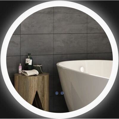 Specchio LED bagno Kleankin con antiappannamento, 3 colori, luminosità regolabile Specchio LED bagno Kleankin con antiappannamento, 3 colori, luminosità regolabile