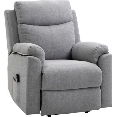 HOMCOM - Sollevatore elettrico - Tessuto grigio chiaro - Poltrona reclinabile HOMCOM - Sollevatore elettrico - Tessuto grigio chiaro - Poltrona reclinabile
