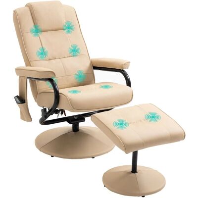 Poltrona Relax HOMCOM con Punti Massaggi - Crema - Relax Poltrona Relax HOMCOM con Punti Massaggi - Crema - Relax