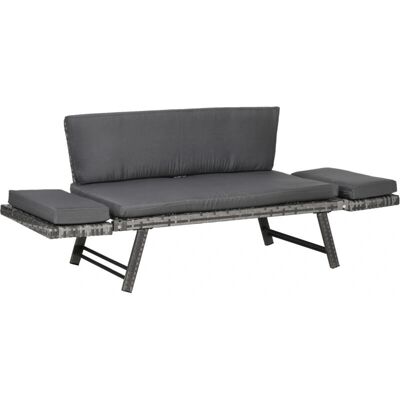 Divano da giardino Outsunny 2 posti in rattan con cuscini - Arredamento da giardino Divano da giardino Outsunny 2 posti in rattan con cuscini - Arredamento da giardino