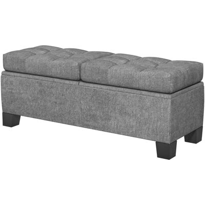 Panca contenitore Homcom - Grigio - 116x41x47cm Panca contenitore Homcom - Grigio - 116x41x47cm