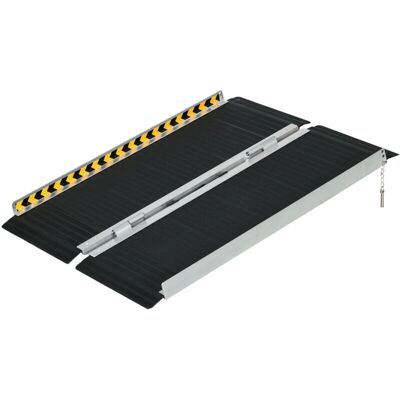 Homcom Rampa per Sedia a Rotelle - Alluminio Pieghevole 91x73.6cm Nero Homcom Rampa per Sedia a Rotelle - Alluminio Pieghevole 91x73.6cm Nero
