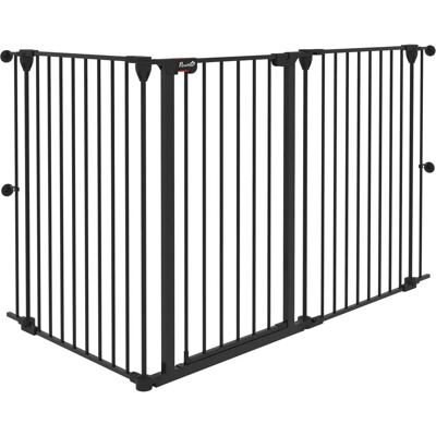Pawhut - 3-Panel Gate - 206x90cm - Nero - Dog Gate Pawhut - 3-Panel Gate - 206x90cm - Nero - Dog Gate