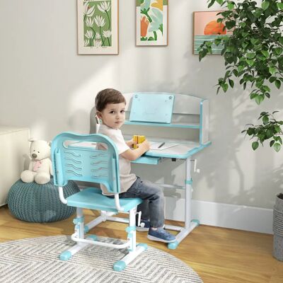 Ensemble Bureau pour Enfants Zonekiz - Réglable et Inclinable - Bleu - Publicité Ensemble Bureau pour Enfants Zonekiz - Réglable et Inclinable - Bleu - Publicité