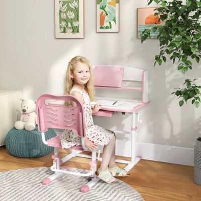 Set de Escritorio Infantil Rosa Zonekiz - Ajustable e Inclinado - 6-12 Años Set de Escritorio Infantil Rosa Zonekiz - Ajustable e Inclinado - 6-12 Años