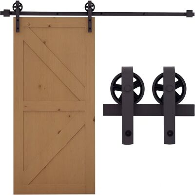 HOMCOM Kit Porta Scorrevole in Acciaio al Carbonio - 100kg - Risparmia Spazio HOMCOM Kit Porta Scorrevole in Acciaio al Carbonio - 100kg - Risparmia Spazio