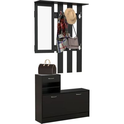 Mobile ingresso 3 in 1 HOMCOM - Nero Mobile ingresso 3 in 1 HOMCOM - Nero