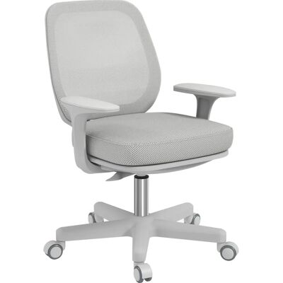 Sedia da Ufficio Vinsetto - Regolabile in Altezza, 5 Ruote, Traspirante, Grigia - Arredo Ufficio Sedia da Ufficio Vinsetto - Regolabile in Altezza, 5 Ruote, Traspirante, Grigia - Arredo Ufficio