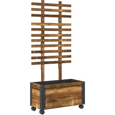 Vaso in Legno Outsunny con Traliccio per Rampicanti - 65x31x147cm Vaso in Legno Outsunny con Traliccio per Rampicanti - 65x31x147cm