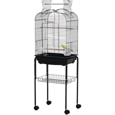 Gabbia per Uccelli Nera PawHut con 3 Posatoi, 2 Ciotole & 2 Porte Laterali - Gabbia Gabbia per Uccelli Nera PawHut con 3 Posatoi, 2 Ciotole & 2 Porte Laterali - Gabbia