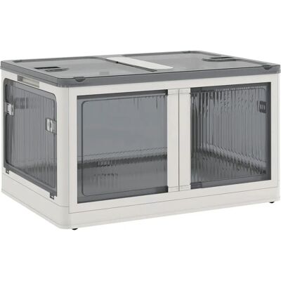 HOMCOM - Contenitore plastica pieghevole 69L - Bianco HOMCOM - Contenitore plastica pieghevole 69L - Bianco