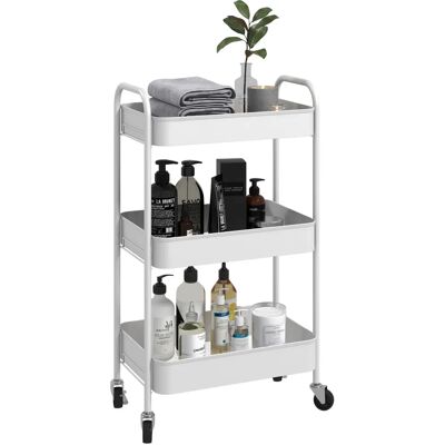 Homcom Carrello da Cucina - Acciaio, 3 Livelli, 45x30.6x79 cm, Bianco Homcom Carrello da Cucina - Acciaio, 3 Livelli, 45x30.6x79 cm, Bianco