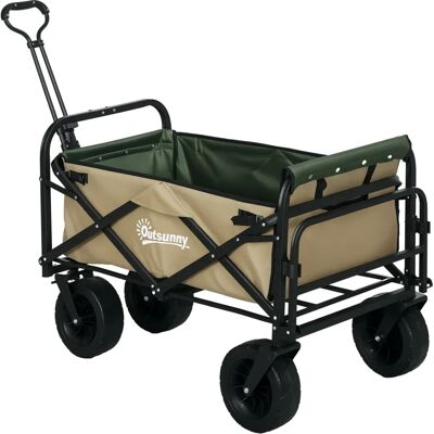 Outsunny Carrello da giardino in acciaio 110L - Maniglia telescopica Outsunny Carrello da giardino in acciaio 110L - Maniglia telescopica
