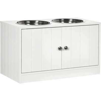 Distributore per cani rialzato PawHut con contenitore - Ciotole in acciaio inox Distributore per cani rialzato PawHut con contenitore - Ciotole in acciaio inox