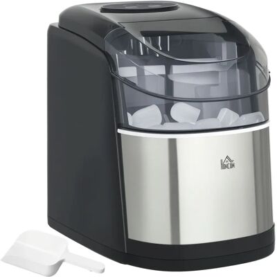 HOMCOM Macchina del Ghiaccio - Autopulente, Compatta, 12kg/24h, Nera HOMCOM Macchina del Ghiaccio - Autopulente, Compatta, 12kg/24h, Nera