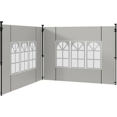 Outsunny Pareti laterali per gazebo 3x3/3x6 m, finestre, Bianco Outsunny Pareti laterali per gazebo 3x3/3x6 m, finestre, Bianco
