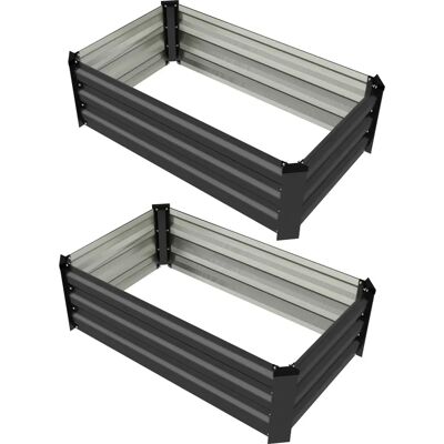 Outsunny - Set di 2 Letti per Orto Rialzati - 100x60x30 cm Outsunny - Set di 2 Letti per Orto Rialzati - 100x60x30 cm