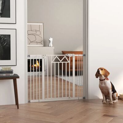 Pawhut Dog Gate Bianco 74-100x76 cm Pet Gate Pawhut Dog Gate Bianco 74-100x76 cm Pet Gate