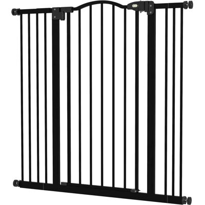 Barrière pour chiens Pawhut Réglable 74-100cm - Métal, Noir - Publicité Barrière pour chiens Pawhut Réglable 74-100cm - Métal, Noir - Publicité