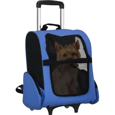 Pawhut - Zaino 2 in 1 Trasportino - 42x25x55 cm - Blu - Zaino trasporto animali Pawhut - Zaino 2 in 1 Trasportino - 42x25x55 cm - Blu - Zaino trasporto animali