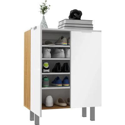Homcom Scarpiera - Bianco Lucido - Design Moderno per Ingresso Homcom Scarpiera - Bianco Lucido - Design Moderno per Ingresso