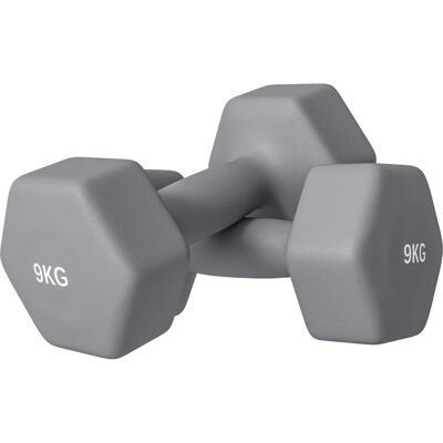 Sportnow - Hex Dumbbells 9 kg - Gris - 25x11x11 cm - Dumbbell set - Publicité Sportnow - Hex Dumbbells 9 kg - Gris - 25x11x11 cm - Dumbbell set - Publicité