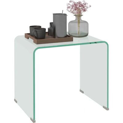 HOMCOM Moderner Esstisch aus gehärtetem Glas - 50x40x45 cm HOMCOM Moderner Esstisch aus gehärtetem Glas - 50x40x45 cm