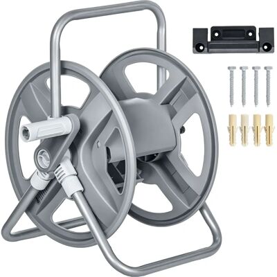 Outsunny - Garden Hose Reel 40m Ø15mm - Grigio - Montaggio a parete o a terra - Hose Reel Outsunny - Garden Hose Reel 40m Ø15mm - Grigio - Montaggio a parete o a terra - Hose Reel