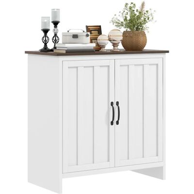 Homcom Credenza - Buffet de Cuisine Moderne avec Étagère en Bois Réglable - 80x39.7x80cm - Blanc - Publicité Homcom Credenza - Buffet de Cuisine Moderne avec Étagère en Bois Réglable - 80x39.7x80cm - Blanc - Publicité