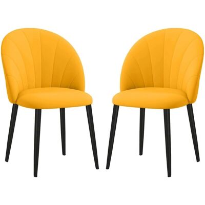 HOMCOM Set 2 Sedie da Pranzo - Rivestimento in Velluto, Schienale Ergonomico, Gambe in Metallo Stabili HOMCOM Set 2 Sedie da Pranzo - Rivestimento in Velluto, Schienale Ergonomico, Gambe in Metallo Stabili
