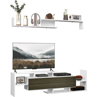 Homcom Soporte de TV de Pared con Estantes - Diseño Moderno Homcom Soporte de TV de Pared con Estantes - Diseño Moderno