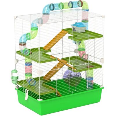 Pawhut - Gabbia a 5 livelli - Verde -Bianco - Gabbia per criceti Pawhut - Gabbia a 5 livelli - Verde -Bianco - Gabbia per criceti