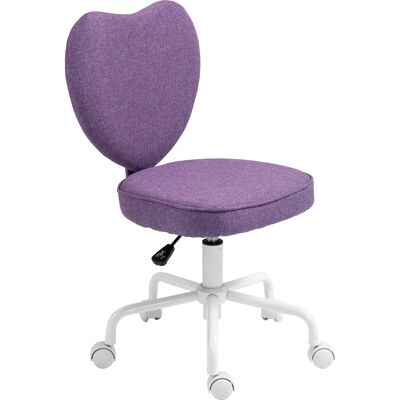 Vinsetto Sedia da Ufficio a Forma di Cuore in Tessuto effetto lino Viola Vinsetto Sedia da Ufficio a Forma di Cuore in Tessuto effetto lino Viola